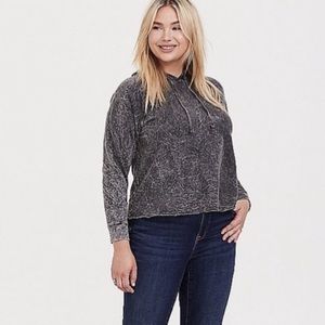 🎀 TORRID Black Mineral Wash Midi Hoodie
